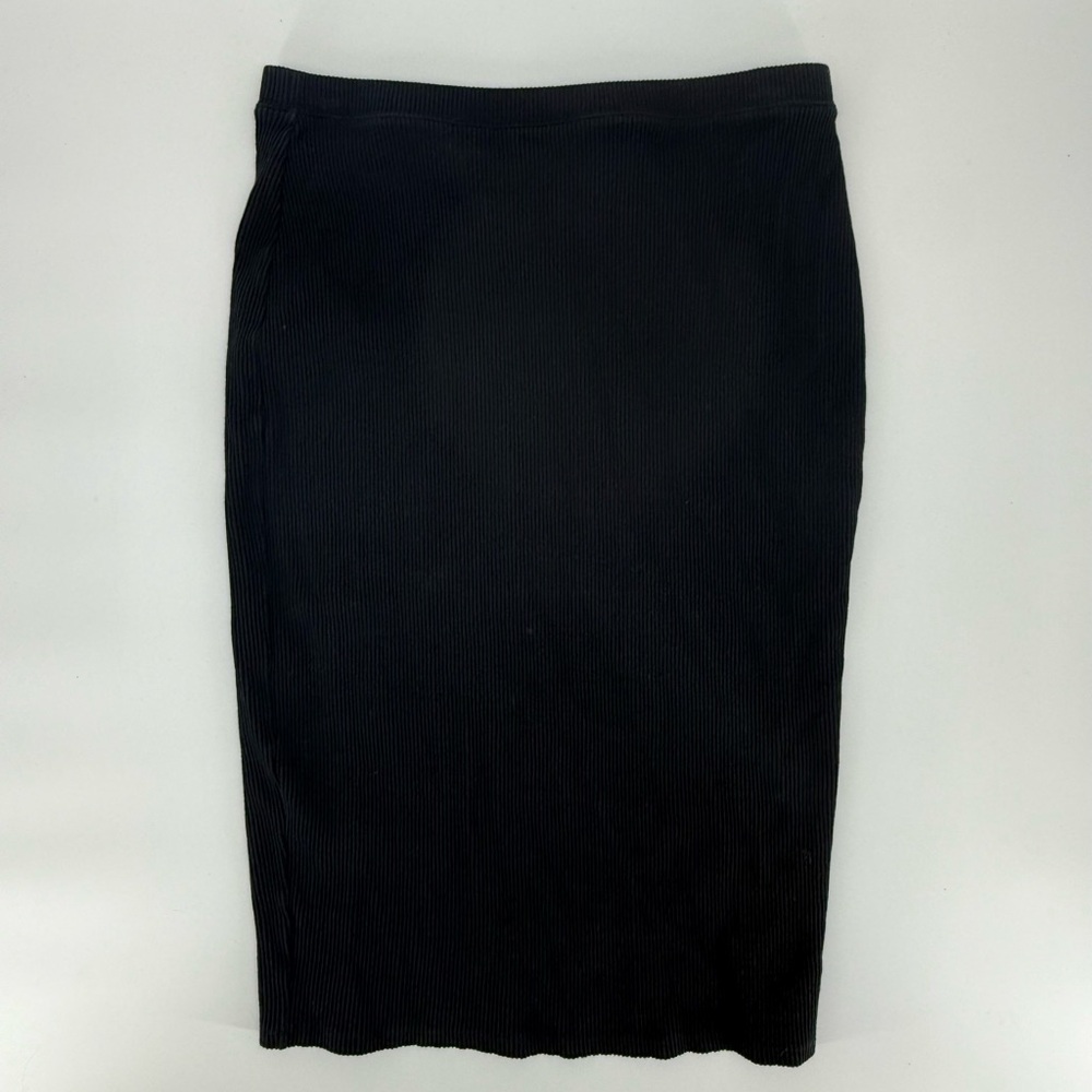 Eloquii Black Ribbed Knit Pencil Skirt 18/20 Stretch Midi Workwear Capsule